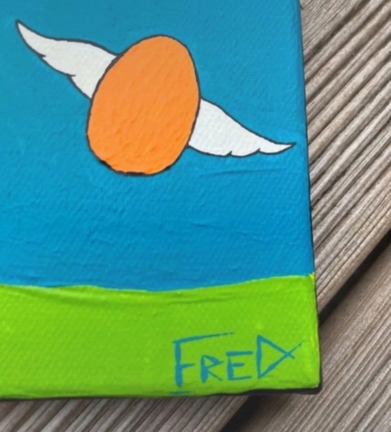 Image 1 of Acrylique sur châssis 20x20cm. Moai Pâques 