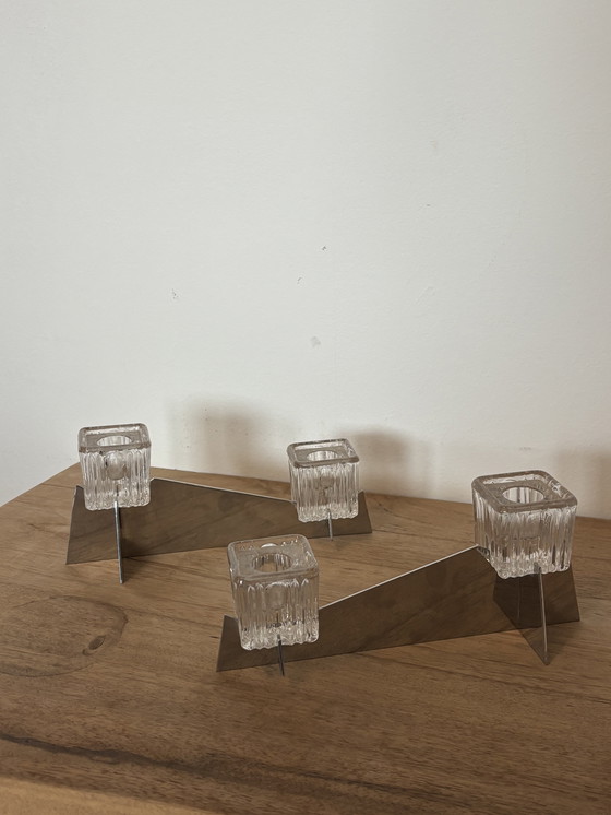 Image 1 of Jaques Adnet modernist art deco candle holders