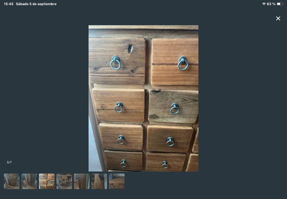 Cassettiera antica in legno – Cassettiere, Metal, Wood (photo 3 of 7)