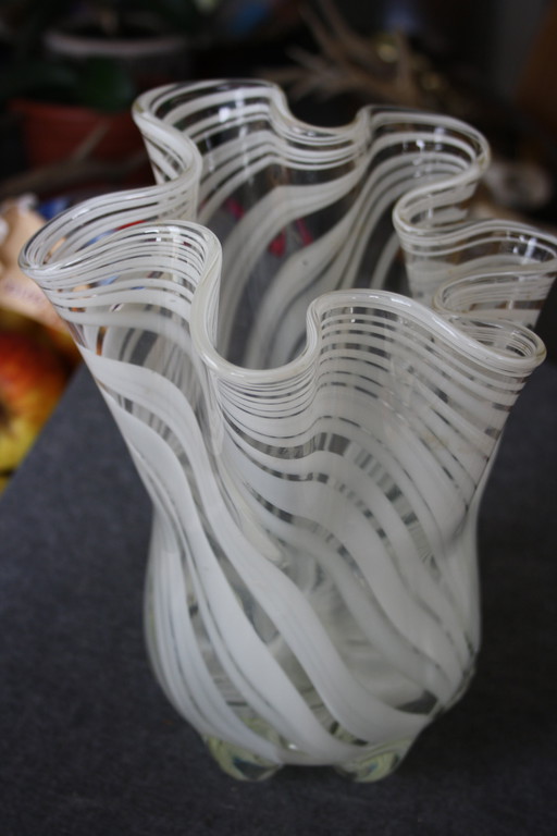 Grand vase en verre de Murano | Soufflé à la bouche | Italie, années 1970 | Mid Century Design