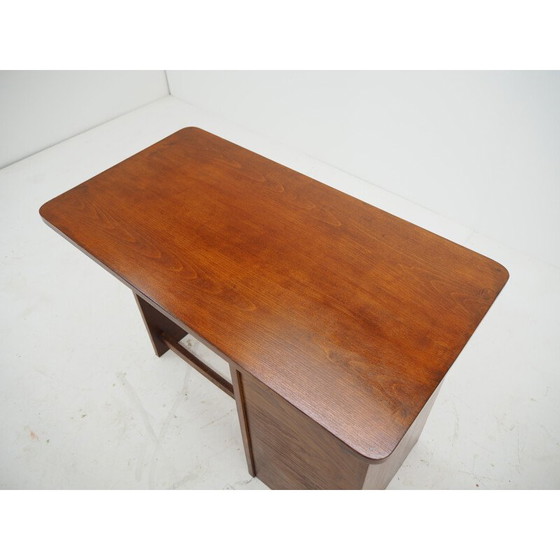 Image 1 of Vintage wooden desk with free wheels, Czechoslovakia 1960