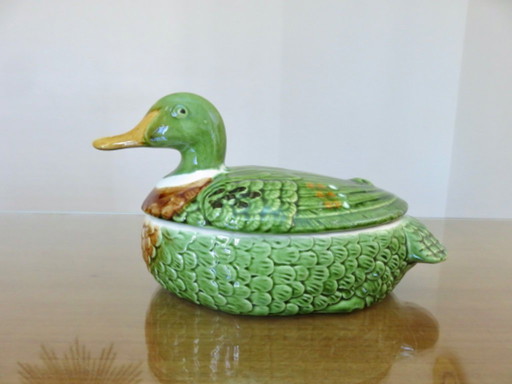 Terrine en barbotine "canard" par Michel Caugant, Portugal, années 50 60