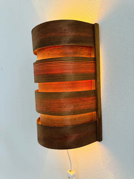 Pine Veneer Wall Lamp by Hans-Agne Jakobsson for AB Ellysett, Sweden, 1960s