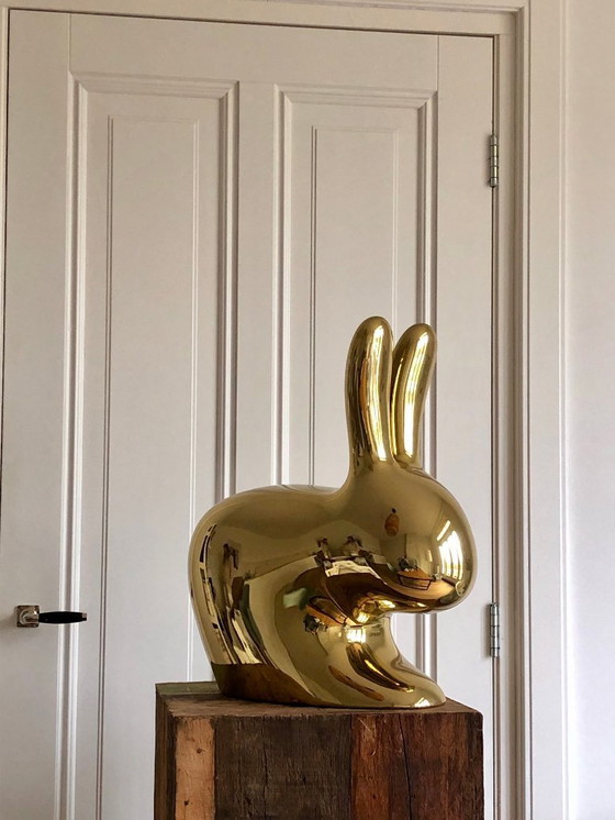Image 1 of Qeeboo Rabbit Chair – Gold – Design by Stefano Giovannoni 