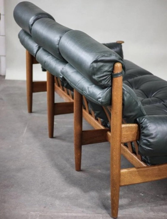 Image 1 of Vintage 1960s Eric Merthen Swedish design sofa in dark green