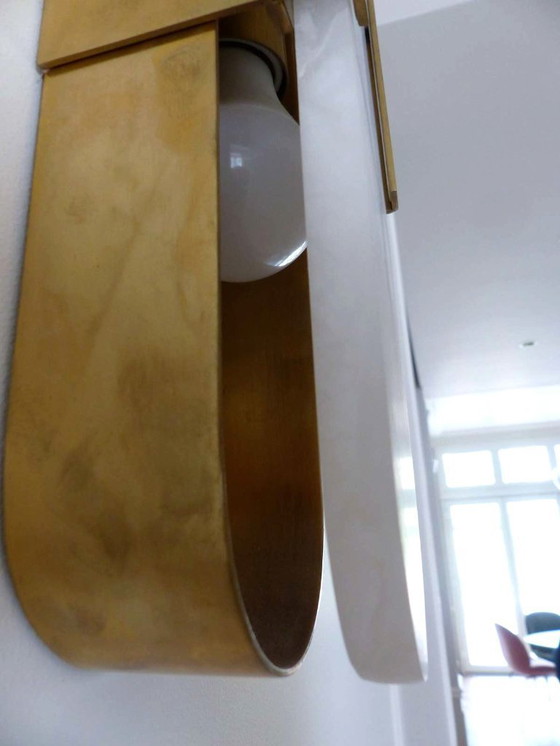 Image 1 of Set aus 2 Wandleuchten „Elongated Melange“ aus Messing und Naturalabaster von VISUAL COMFORT, entworfen von Kelly Wearstler