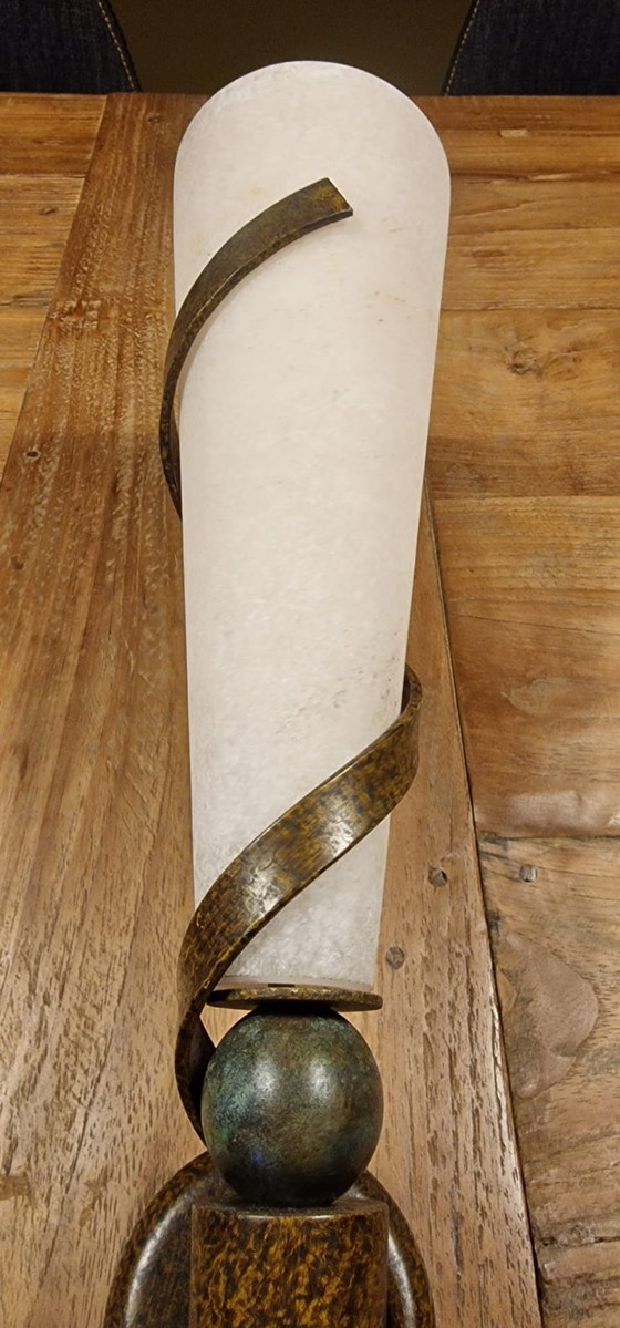 Image 1 of 2 fackelförmige Wandlampen aus Antikglas