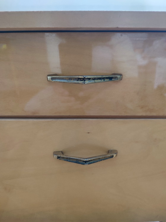 Image 1 of Vintage Nachtkast nachtkastje hout lade 