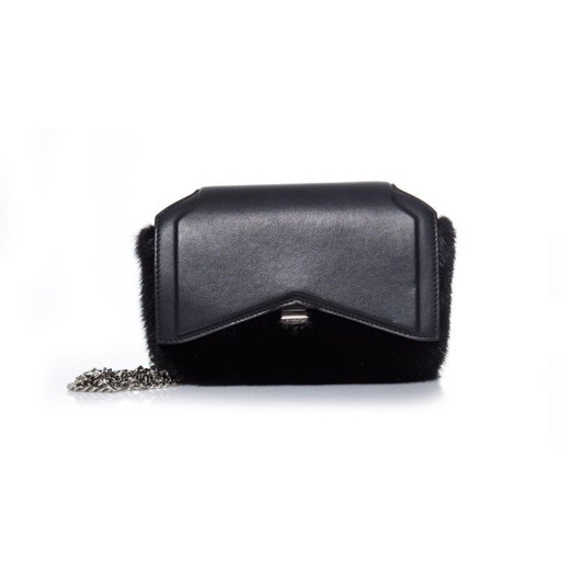 Borsa a tracolla Givenchy in pelliccia di visone con taglio a fiocco.