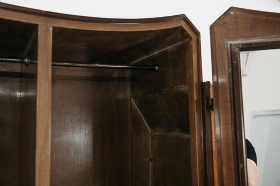 Image 1 of Art Deco kubistische kledingkast in Briar Wood, jaren 1940, modern design
