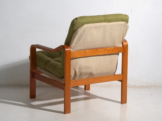 Olive green vintage armchair (c.1950) #80 – Canvas, Scandinavian (photo 40 of 40)