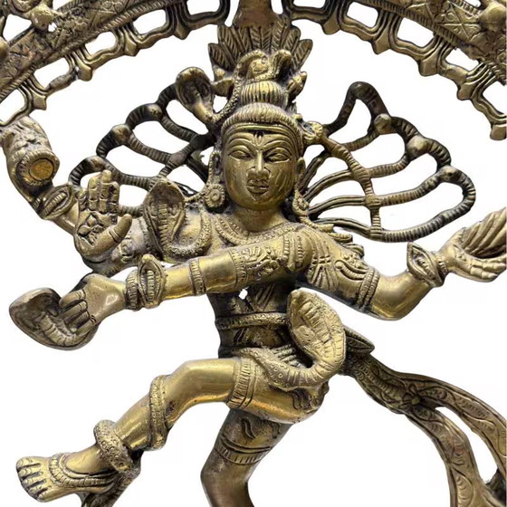 Antike feuervergoldete Nataraja – Lord Shiva – Frühes 20. Jahrhundert ( ) – Bildhauerei, Bronze (photo 6 of 9)
