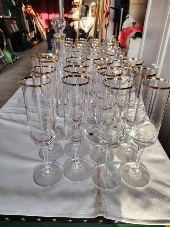 Image 1 of Marcello Aglieri gold-edged crystal glasses