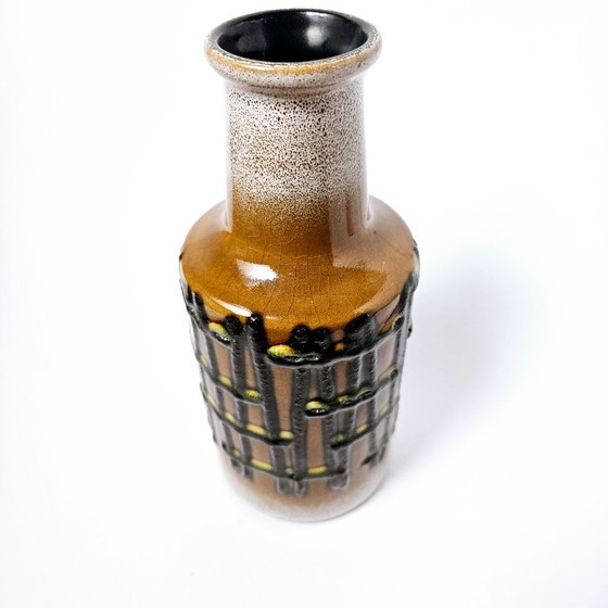 Image 1 of MidCentury East German HALDENSLEBEN Ceramic Fat Lava Vase | Brutalist Pottery From Germany | GDR Modern Home Decor