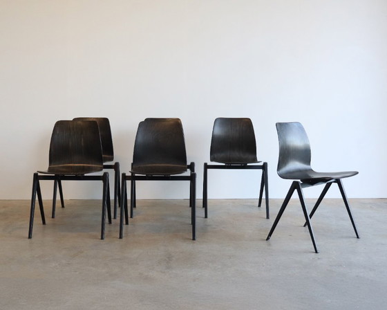 Image 1 of 8x Chaise de passager vintage Galvanitas S22