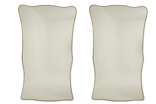 Par de espejos al estilo de Gio Ponti. Obra de los años 80.