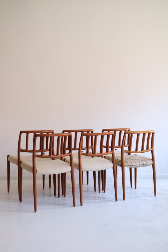 Image 1 of Set di 6 sedie da pranzo modello 83, Niels Otto Møller