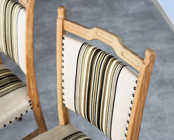 Image 1 of 6x brutalist Danish oak dining chairs