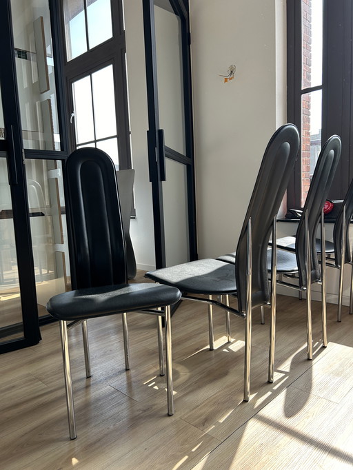 4x chaises style années 80