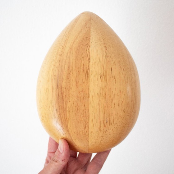Image 1 of Light wooden box in the shape of an egg: modern design