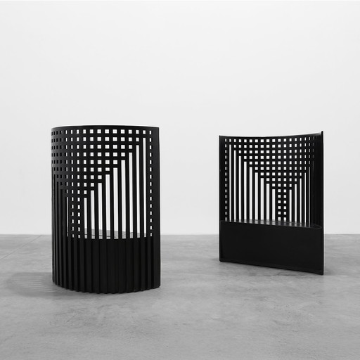 Paire de chaises Mackintosh Willow noires par Atelier International, Italie 1980