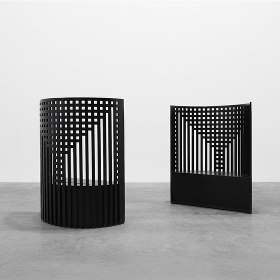 Image 1 of Pair of black Mackintosh Willow chairs by Atelier International, Italy 1980s