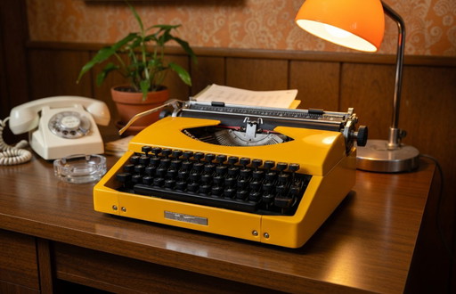 Canary yellow beauty: Sperry Remington Ten Forty portable typewriter (1970s)