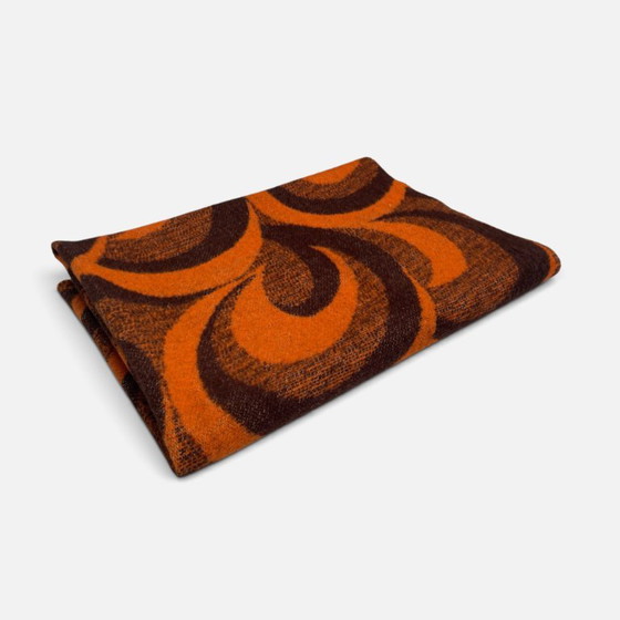 Aabe Vintage Wollen Deken Jaren 70 Oranje En Bruine – Decoratieve objecten, Wool (photo 9 of 11)
