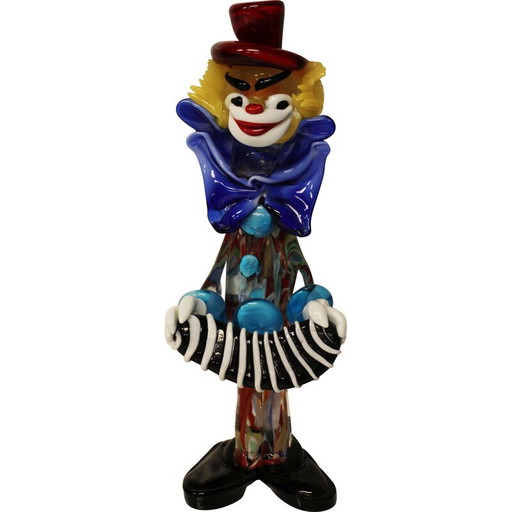 Vintage clown sculpture in Murano glass, Italy 1970
