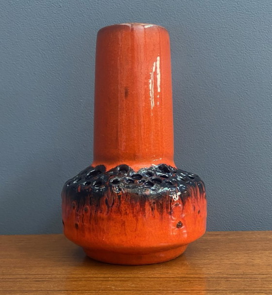 Image 1 of Orange Fat Lava vase by C.J Kreutz model 219 1960s 