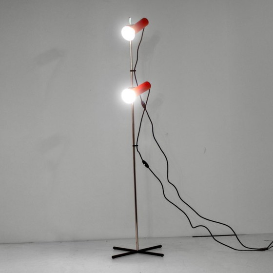 Image 1 of 1x Space Age Metal Floor Lamp, Targetti Sankey, Italy 1970s