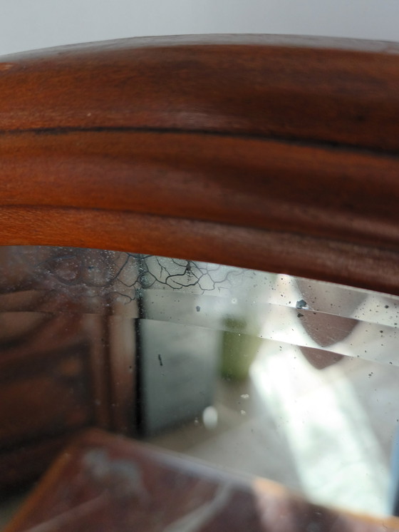 Image 1 of Toletta retrò in legno di ciliegio e marmo