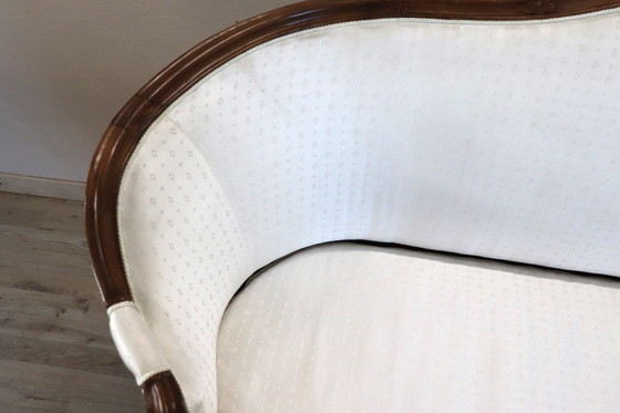 Image 1 of Canapé ancien en noyer, Italie, fin du XIXe siècle