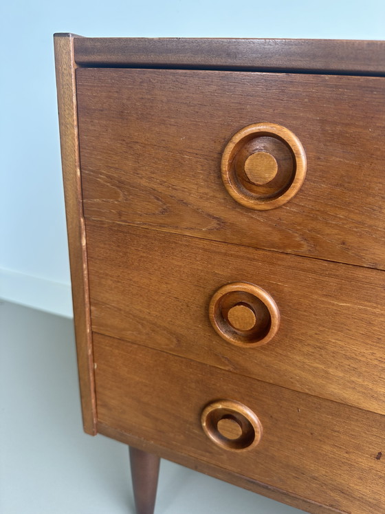 Image 1 of Commode vintage danoise en teck, style scandinave rétro, milieu du siècle.