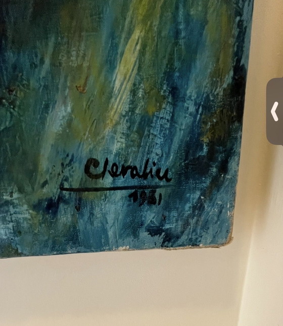 Image 1 of Monumentaal architectonisch stadsgezicht uit het midden van de 20e eeuw — Origineel schilderij (1961)