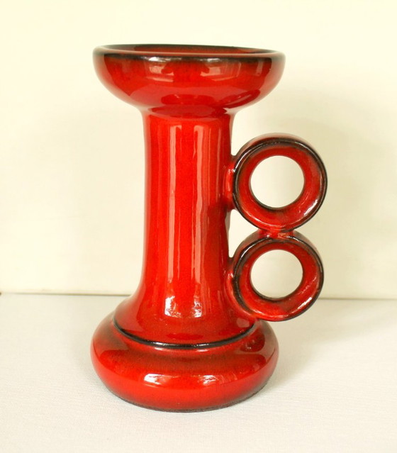 Set di candelabri vintage Goebel modello 'PAN', in ceramica rossa, anni '70. – Goebel - PAN, Portacandele (photo 9 of 14)