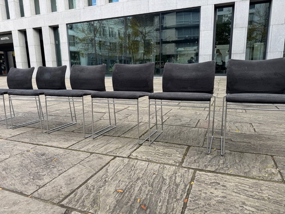 6x Jano chairs - Kazuhide Takahama - Simon Gavina – Dining chairs, Textile, Chrome (photo 5 of 17)