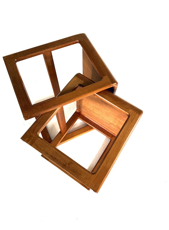 Image 1 of 2x vintage Danish teak side table, Dyrlund ‘80