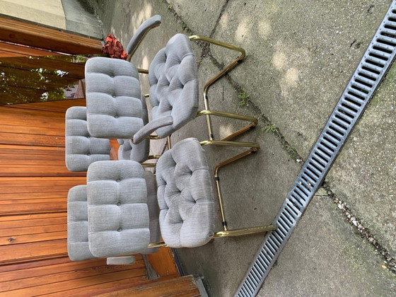 Vintage Italian Dining Chairs in Brass, 1970s, Set of 4, Dining set, Mid Century Modern (photo 14 of 14)