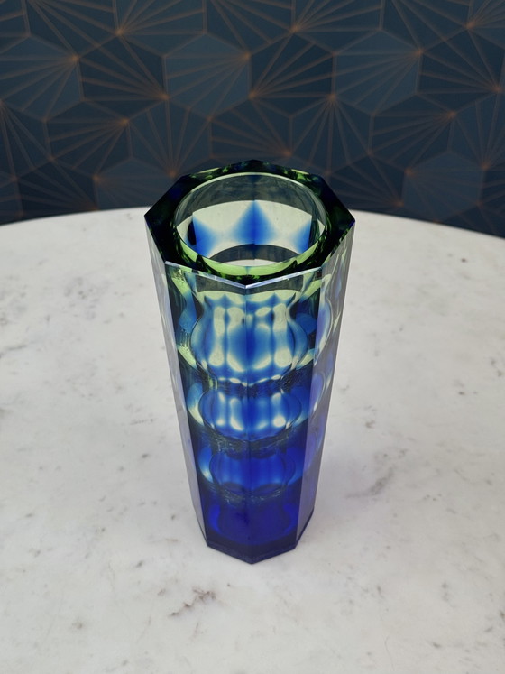 Image 1 of Rainbow Vase by Aknuny Astvatsaturyan Leningrad Art Glass Factory, USSR, 1960s