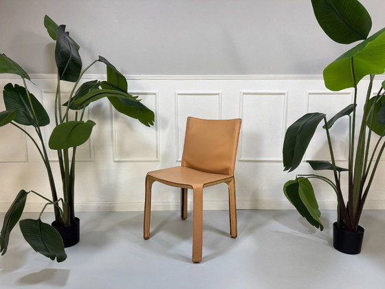 Image 1 of 6x Sedia Cassina 412 CAB Sedia di design Beige Marrone Pelle Bellini