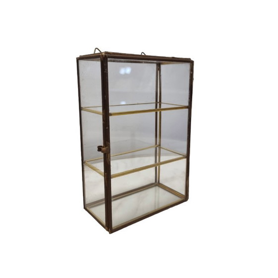 Image 1 of Hollywood Regency brass display cabinet
