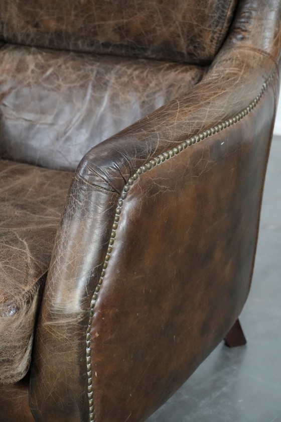 Image 1 of Vintage rundleren fauteuil met karakter en prachtige en sprekende kleuren