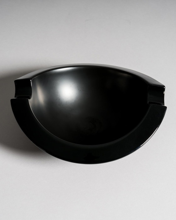 Image 1 of Duo vase et coupe « Nautica » en porcelaine noire, série Porcelaine Noire, années 1980, par Jan van der Vaart pour Rosenthal Stu