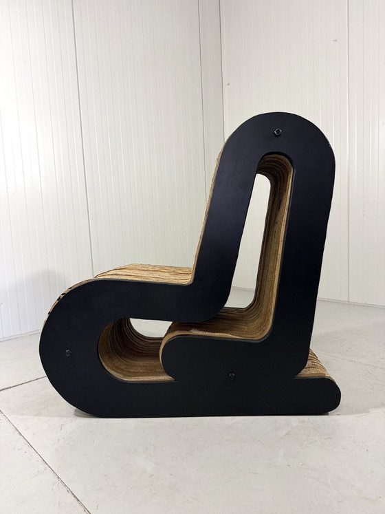 Image 1 of Unieke design lounge stoel karton & multiplex 1990's