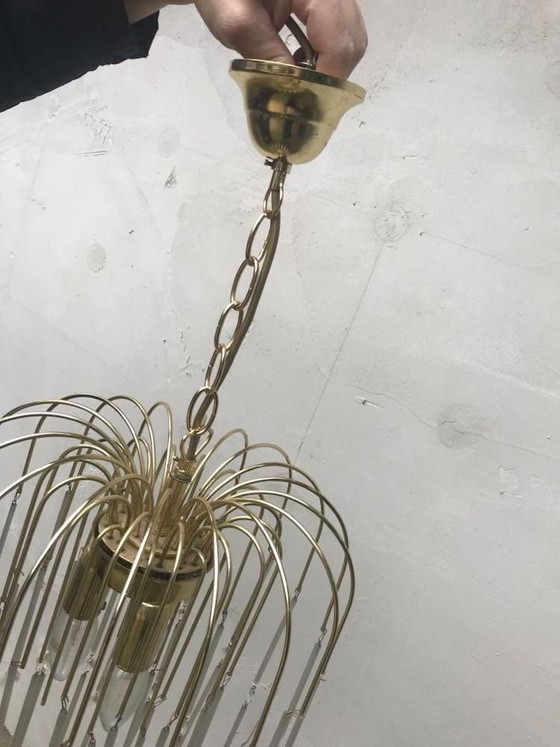 Vintage Chandelier by Paolo Venini for Eurolux – Murano Glass, Brass (photo 3 of 7)