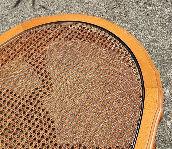 Image 1 of Big Oval Cane Glas Coffee Table From The 70s