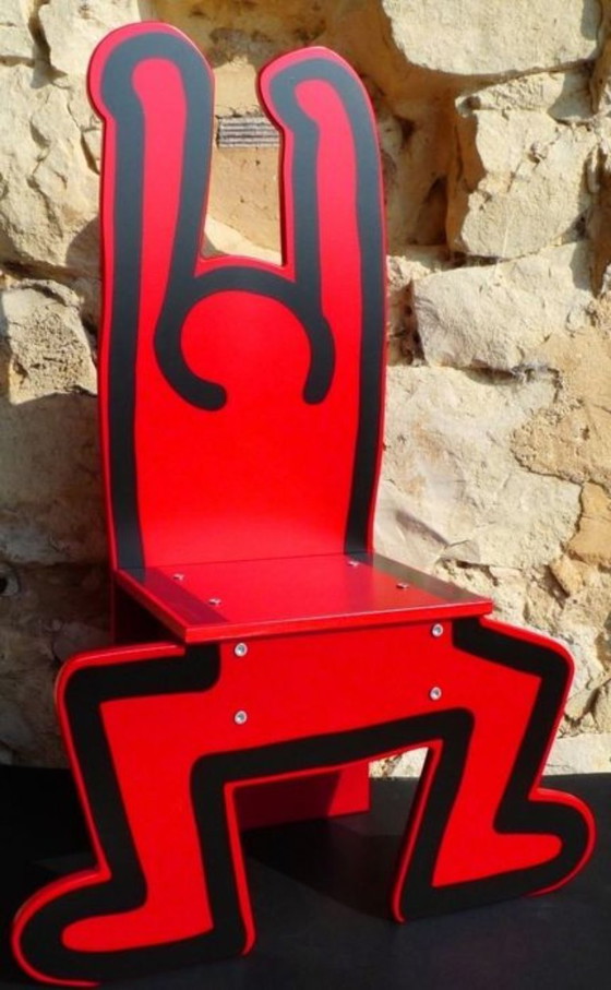 Keith Haring Kinderstuhl rot, Vilac, Dekorative Objekte, Holz (Foto 3 von 20)