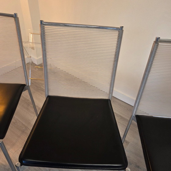Giandomenico Belotti Sedie Spaghetti, Sedie da pranzo, Alluminio, Plastica, Nero (foto 6 di 11)