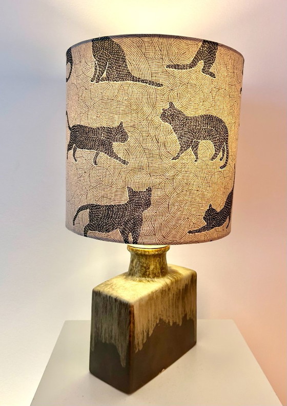 Image 1 of Upcycled Scheurich fireplace vase with high-quality lampshade